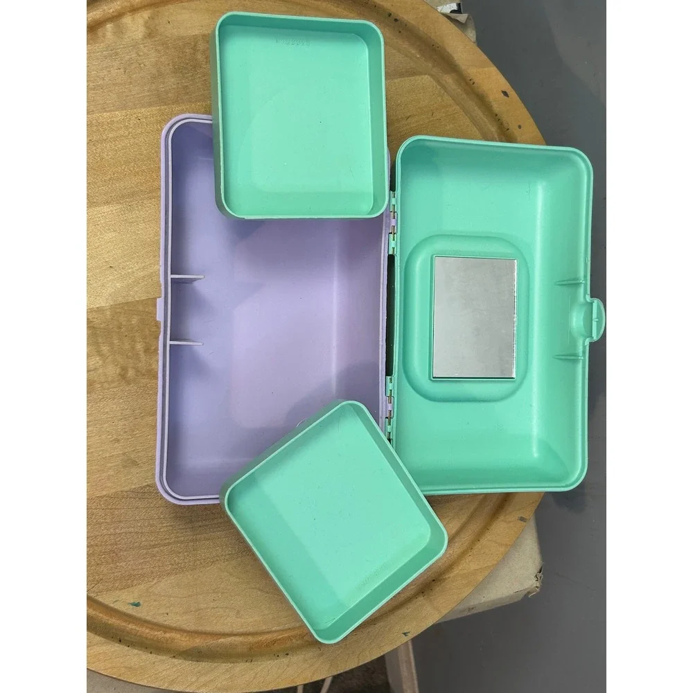 Caboodles Makeup Case Unisex OS Teal Purple Vintage 90s Retro Cosmetic Organizer